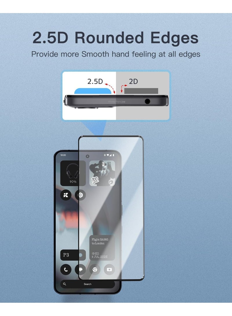بورتوني هاتف Nothing Phone 3 مصنوع من زجاج مقوى بصلابة 9H ووضوح عالي، زجاج مضاد للخدش وخالٍ من الفقاعات لهاتف Nothing Phone 3 مقاس 6.67 بوصة - Image 3