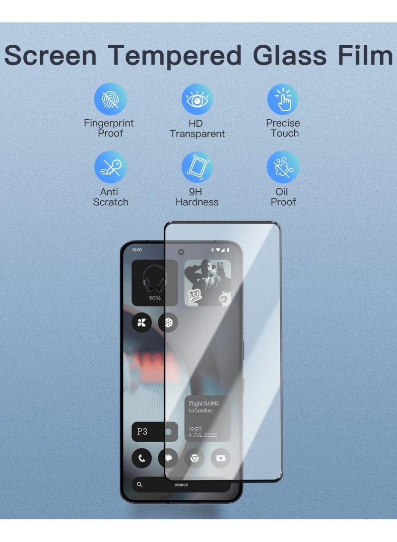 بورتوني هاتف Nothing Phone 3 مصنوع من زجاج مقوى بصلابة 9H ووضوح عالي، زجاج مضاد للخدش وخالٍ من الفقاعات لهاتف Nothing Phone 3 مقاس 6.67 بوصة - Image 4