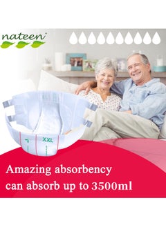 nateen Nateen Combi Plus Incontinence Adult Diaper, XXL,Waist Size 160-210cm,20 Count Adult Diapers,with Super Absorbent Layer,Leak Guard,Disposable Underwear for Men&Women-3500ml Absorbency.  - Image 4