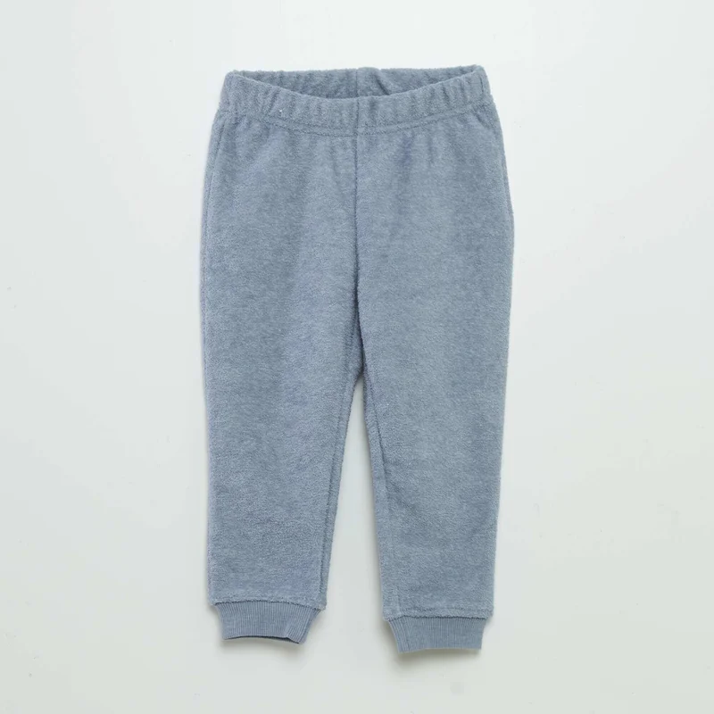 Kiabi Two-Piece Terry Knit Long Pyjamas Grey