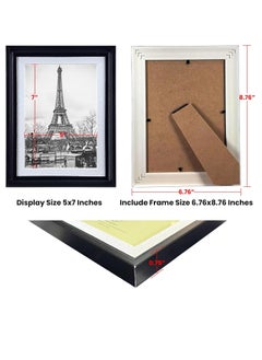 Decorhills Photo Frame Single with Tabletop & Wall Mount Display for 5x7 Inch Photo Size, Ideal Addition to Any Décor Elegant Black Frame, 2-Piece  - Image 3