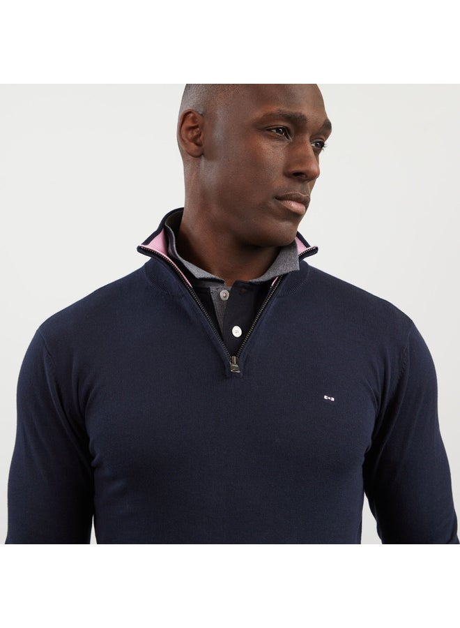 Eden Park cotton jersey jumper with trucker neck  - Image 4
