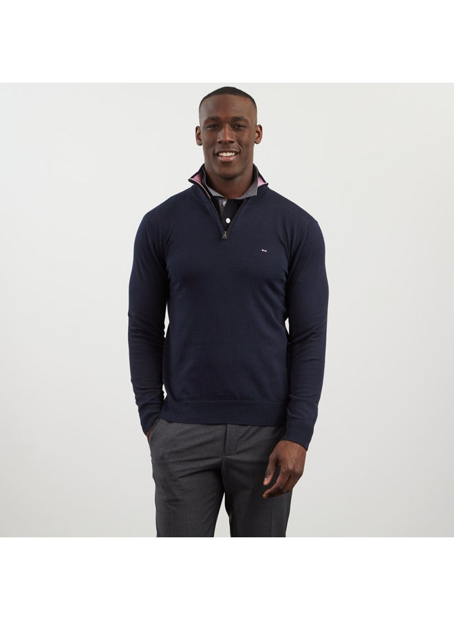 Eden Park cotton jersey jumper with trucker neck  - Image 2