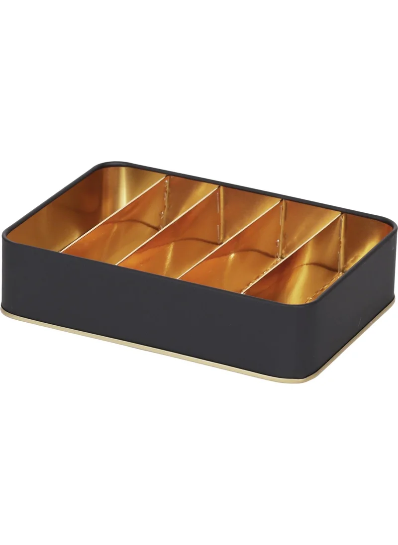 Ambalaj Pazarı 5 Compartment Metal Box Separator Gold 19X13,5X4,5 cm - 10 Pieces
