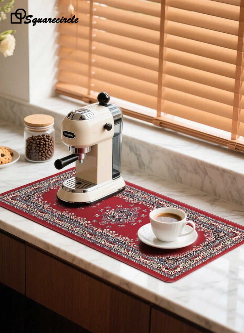 Squarecircle Bohemian Coffee Mat 80×40cm, Arabic Style Waterproof Non-Slip Coffee Machine Pad for Kitchen Counter, Coffee Bar, Cups, Mugs & Accessories - Image 2