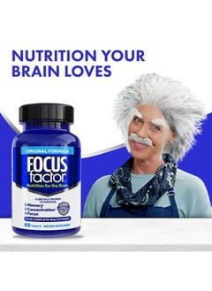 Focus Factor Nutrition for The Brain, Improved Memory & Concentration Brain Supplement, Complete Multivitamin with Vitamins B6, B12, D, Bacopa Monnieri & Tyrosine, 60 Count  - Image 2