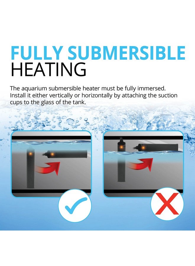 Fluval Fluval P50 Submersible Aquarium Heater - 50W, Preset 76-78°F for Freshwater & Saltwater Tanks up to 15 Gal, Shatterproof, Fully Submersible, LED Indicator, Durable & Safe Fish Tank Heater - Image 5