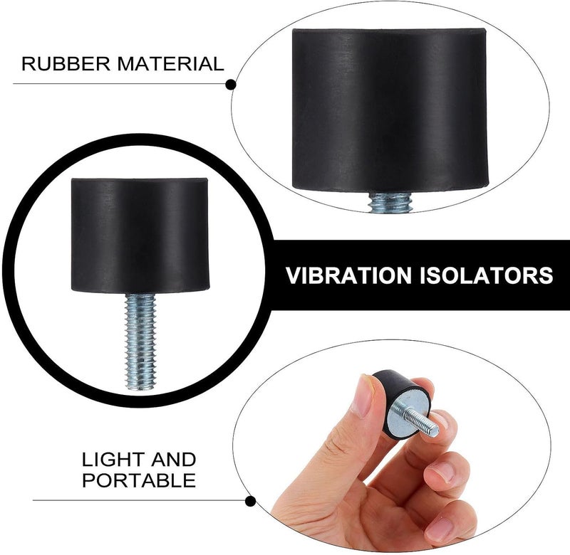 4 Pcs Rubber Shock Absorber Mounts for Gasoline Engines and Generators, Anti Vibration Damping Pads Made of Sturdy Black Rubber, Industrial Vibration Isolation Silent Blocks - Image 3