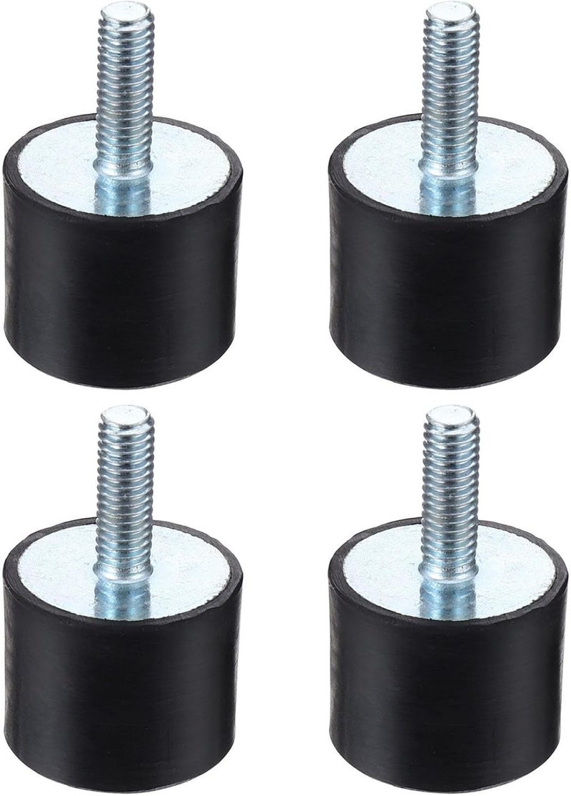4 Pcs Rubber Shock Absorber Mounts for Gasoline Engines and Generators, Anti Vibration Damping Pads Made of Sturdy Black Rubber, Industrial Vibration Isolation Silent Blocks - Image 1