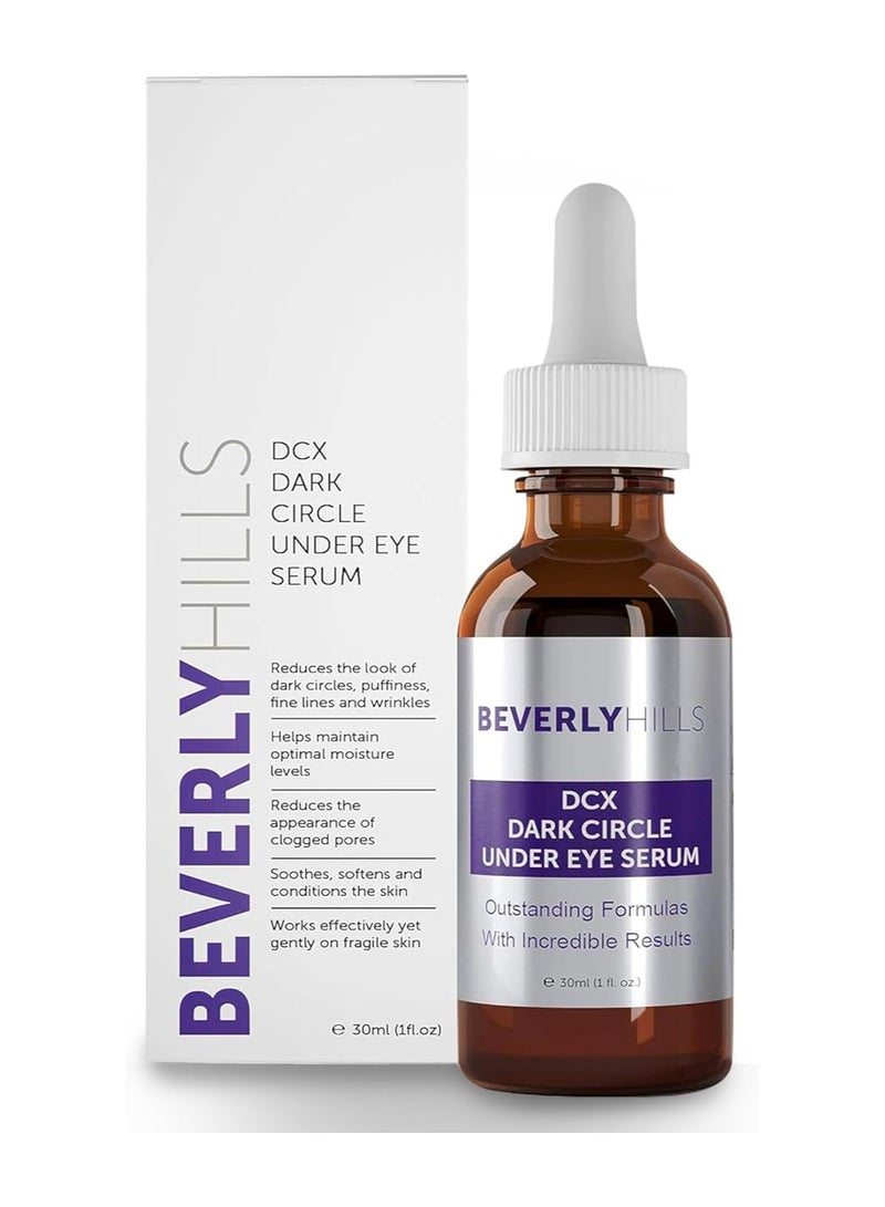 Beverly Hills DCX Under Eye Serum for Wrinkles Puffy Eyes and Dark Cirlces Treatment for All Skin Types Anti Wrinkle Serum with Seaweed Hyaluronic Acids and Peptides for Hydrated and Soft Skin 30 mL - Image 1