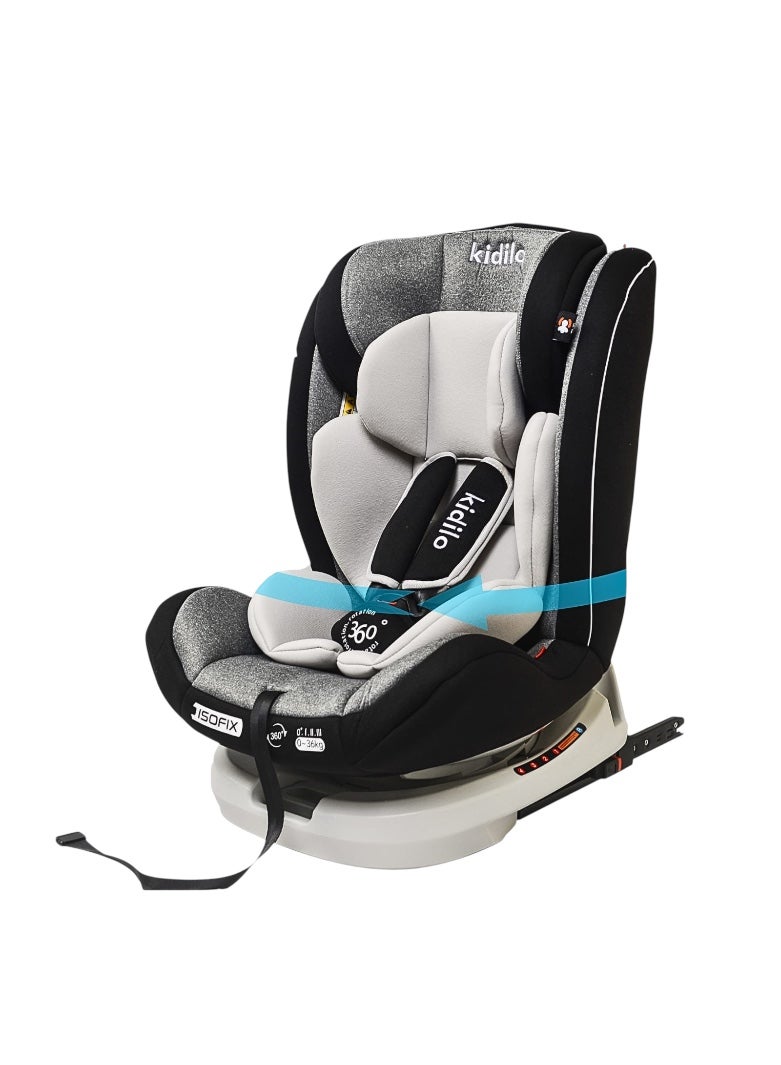 كيديليو كرسي سيارة للأطفال كيديليو 360 درجة - رمادي