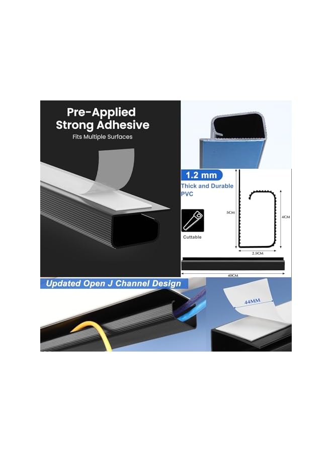 PROMASS 159PCS Cable Management Kit Cable Holder Wire Organizer Electrical Ties Straps Sleeves Cables Wall Clips for Home Desk Zip TV PC Computer Power Cord USB Office White - Image 2