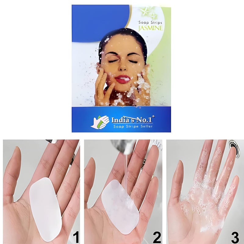 Generic Jasmine Fragrance Fresh Paper Soap Strips TravelFriendly for OntheGo Hand Wash 100pc for Home and Kitchen Ideal for Daily Use EcoFriendly Durable and LongLasting - Image 2