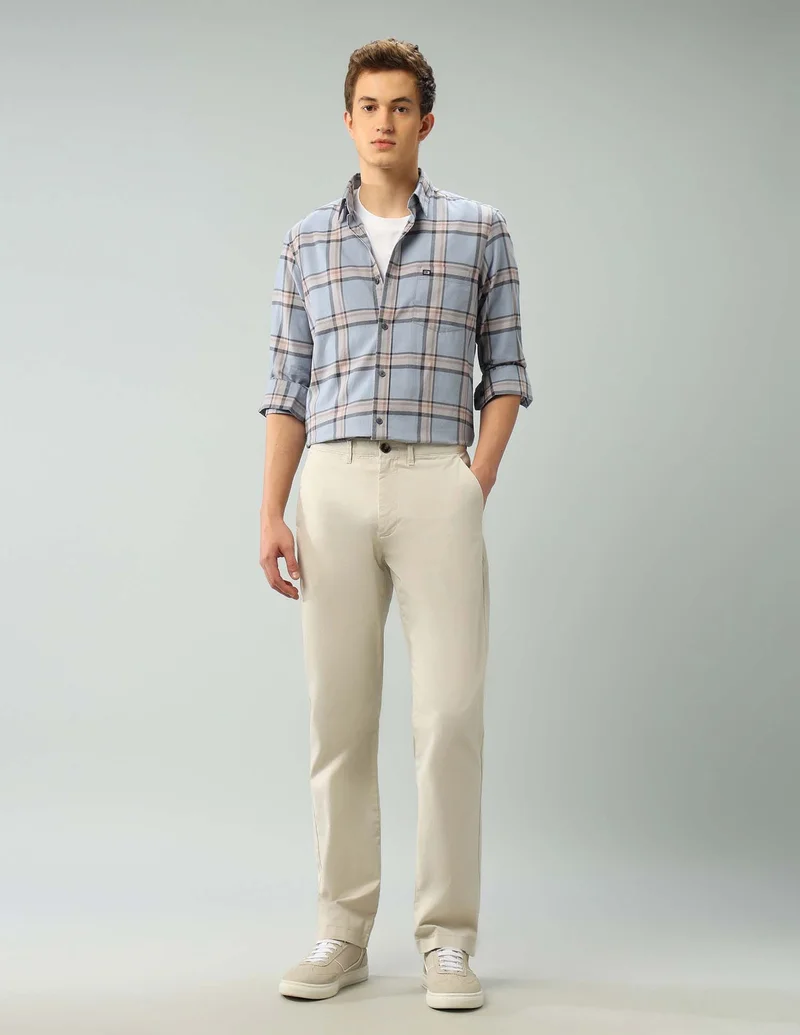 Arrow Grey Air Soft Windowpane Checked Regular Shirt for Men | Best Price UAE
