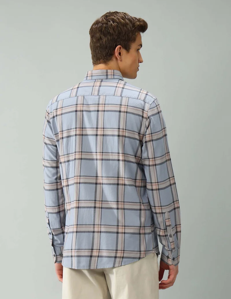 Arrow Grey Air Soft Windowpane Checked Regular Shirt for Men | Best Price UAE