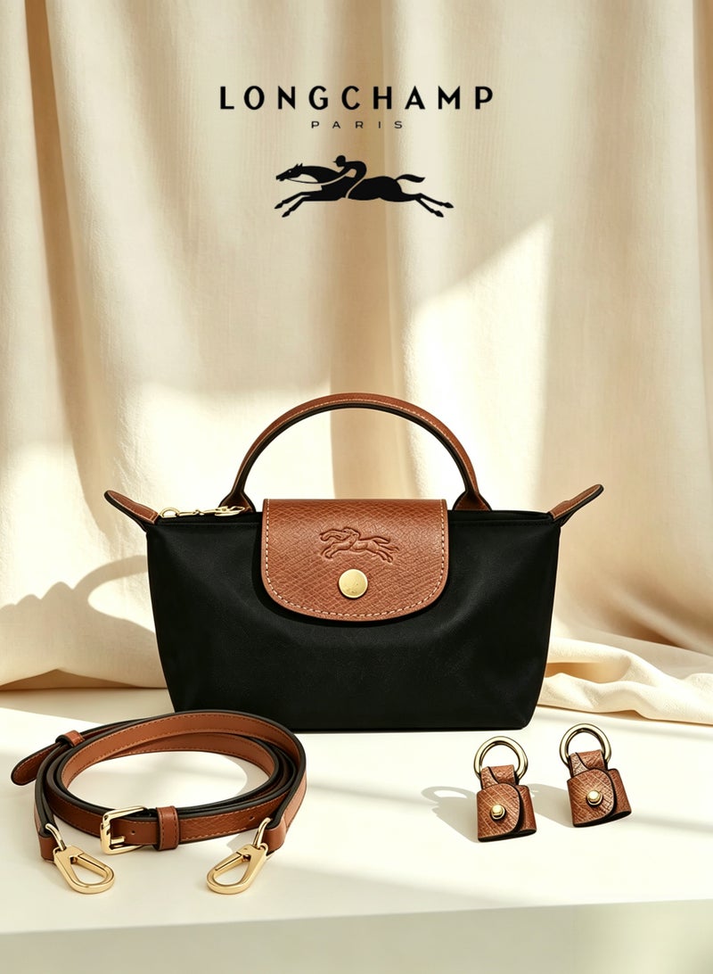 Longchamp French Longchamp Women's fashion versatile mini makeup bag handbag shoulder bag handheld small bag Mini Space Saver Bag - Image 1