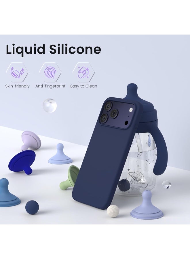 جراب لهاتف iPhone 17 Pro Max مصنوع من جل السيليكون السائل الناعم، حماية كاملة للجسم ضد الصدمات، غطاء غير لامع، بطانة ناعمة من الألياف الدقيقة، جراب خلفي نحيف لهاتف iPhone 17 Pro Max - Image 5