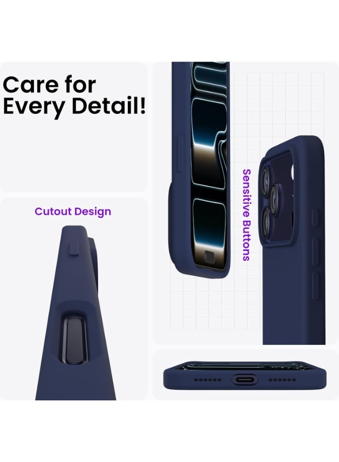 جراب لهاتف iPhone 17 Pro Max مصنوع من جل السيليكون السائل الناعم، حماية كاملة للجسم ضد الصدمات، غطاء غير لامع، بطانة ناعمة من الألياف الدقيقة، جراب خلفي نحيف لهاتف iPhone 17 Pro Max - Image 3