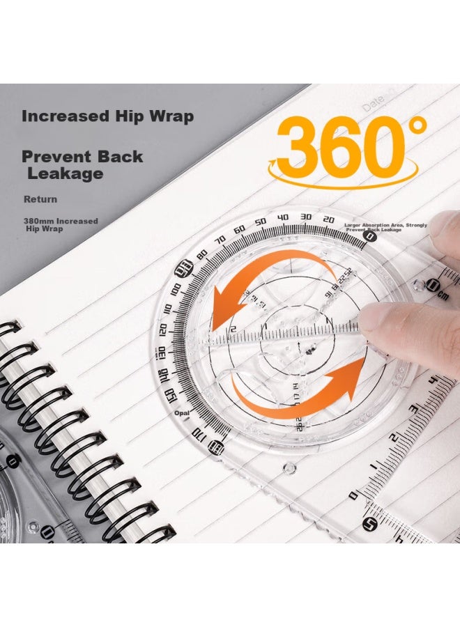 Truecolor Multifunctional Rotating Geometric Drawing Compass For Primary School Students, Math Ruler, Parallel Ruler, Creative Drawing Tool For Students, Handwritten Report Template, Zc811a - Image 3