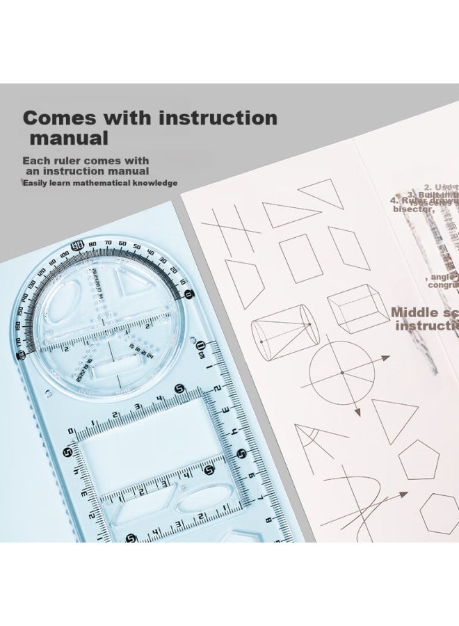 Truecolor Multifunctional Rotating Geometric Drawing Compass For Primary School Students, Math Ruler, Parallel Ruler, Creative Drawing Tool For Students, Handwritten Report Template, Zc811a - Image 5