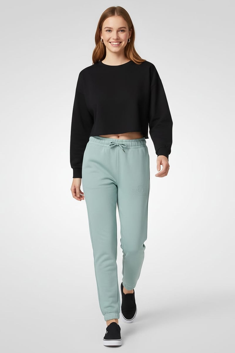 GANT Women Regular Fit Embroidered Logo Jogger Pants, Turquoise - Image 2