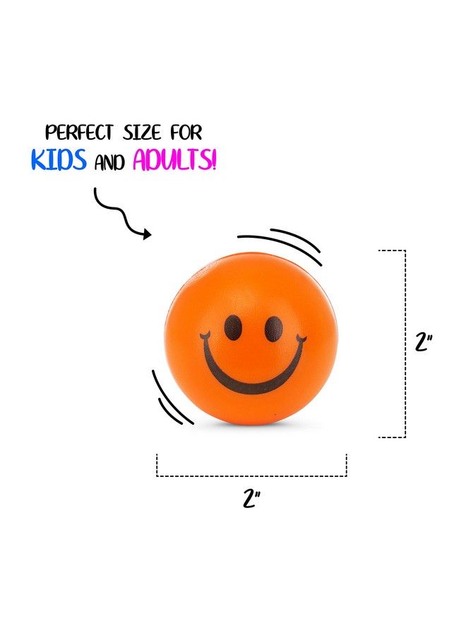 Neliblu Be Happy! Neon Colored Smile Funny Face Stress Ball Happy Smile Face Squishies Toys Stress Foam Balls For Soft Play Bulk Pack Of 12 Relaxable 2.5" Stress Relief Smile Squeeze Balls Fun Toys - Image 5