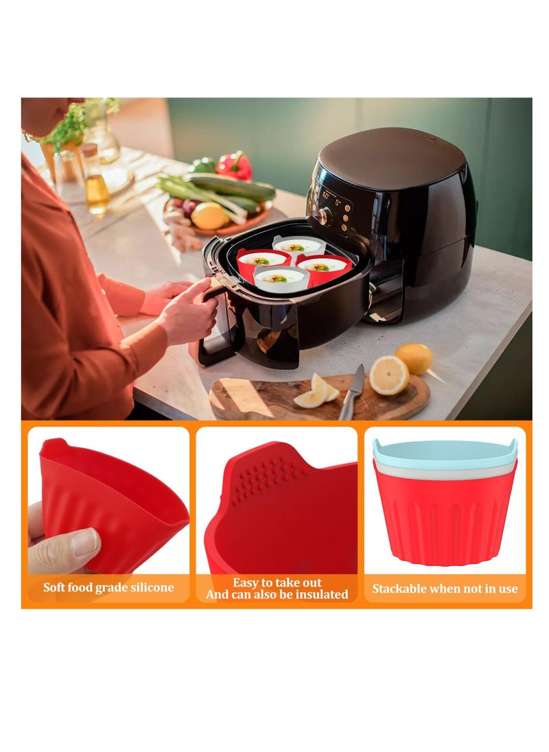 Generic - Silicone Air Fryer Egg Mold, Reusable Nonstick Egg Bites Pan Alternative, Egg Boiler Mold Cup, BPA Free, Dishwasher Safe Poached Egg Cups for Microwave Air Fryer Stovetop Egg Cooking (9Pcs) - Image 1