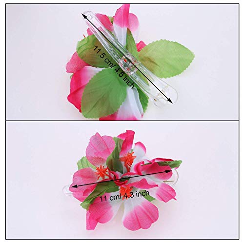 FRECI 8pcs Hawaiian Hibiscus Flower Hair Clips Hairclips for Hawaiian Tropical Beach Costume Party Decoration Supplies - Colorful - Image 3
