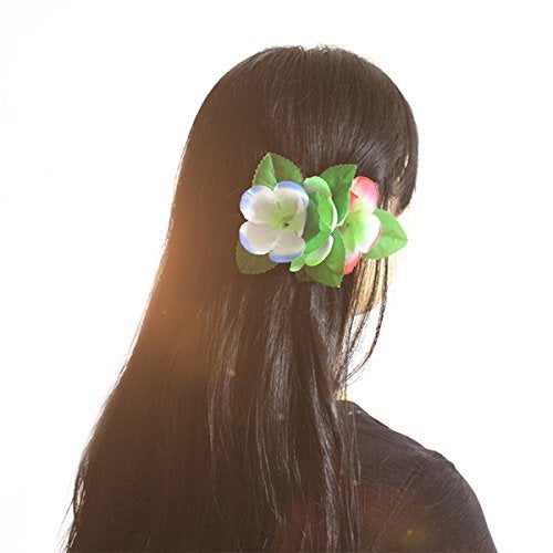 FRECI 8pcs Hawaiian Hibiscus Flower Hair Clips Hairclips for Hawaiian Tropical Beach Costume Party Decoration Supplies - Colorful - Image 4