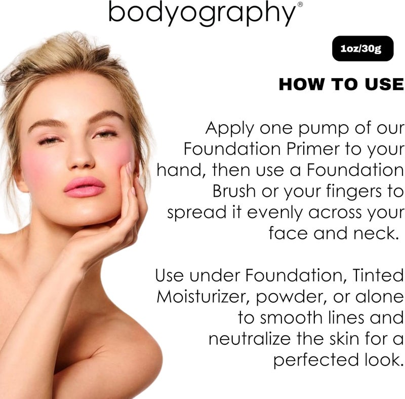 Bodyography Foundation Primer (Neutral) - Flawless Anti-Aging Makeup Primer with Vitamin E, Jojoba, and Grapeseed Oil - Image 5