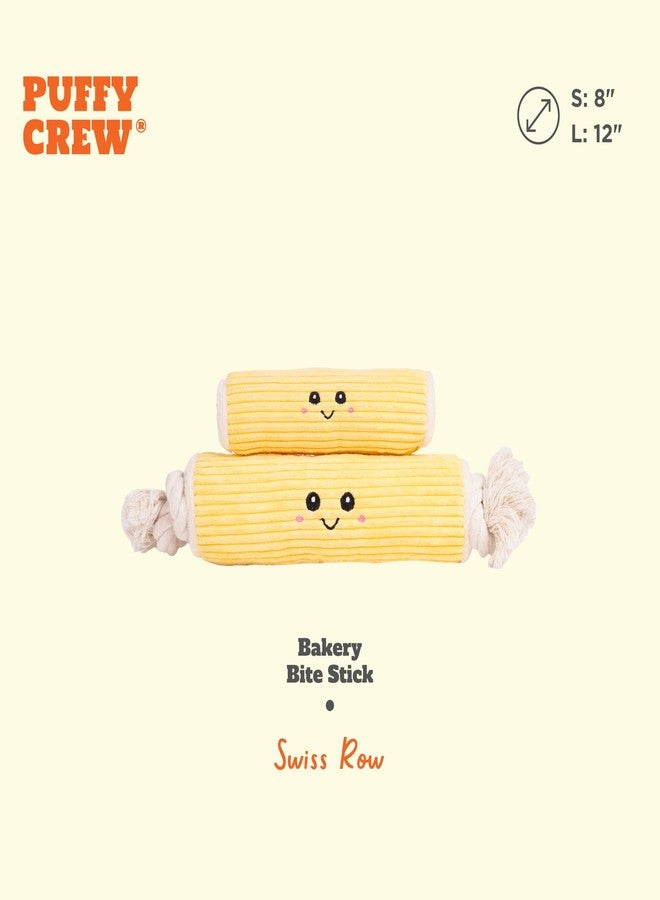 لعبة كلب قطيفة تصدر صوتاً من مجموعة Puffy Crew، مجموعة Bakery Bite_Stick، مقاس 12 بوصة، مناسبة لأحجام مختلفة من الكلاب (سويس رول، كبير) - Image 3