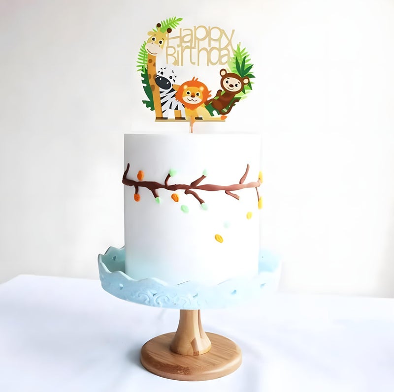 Juzfun Cake Toppers for Acrylic Animal Kingdom Birthday Party Cupcake Decoration | Size: 10 cm - Image 4