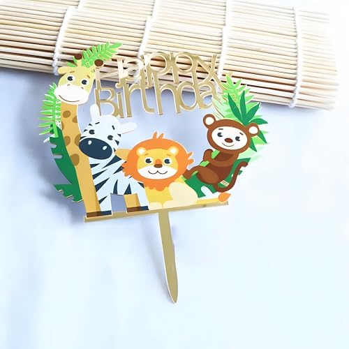 Juzfun Cake Toppers for Acrylic Animal Kingdom Birthday Party Cupcake Decoration | Size: 10 cm - Image 5