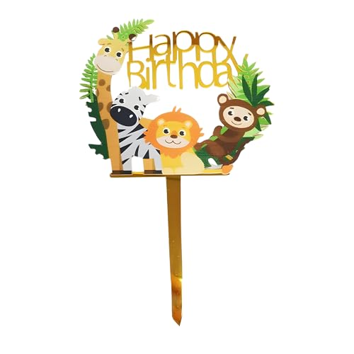 Juzfun Cake Toppers for Acrylic Animal Kingdom Birthday Party Cupcake Decoration | Size: 10 cm - Image 3