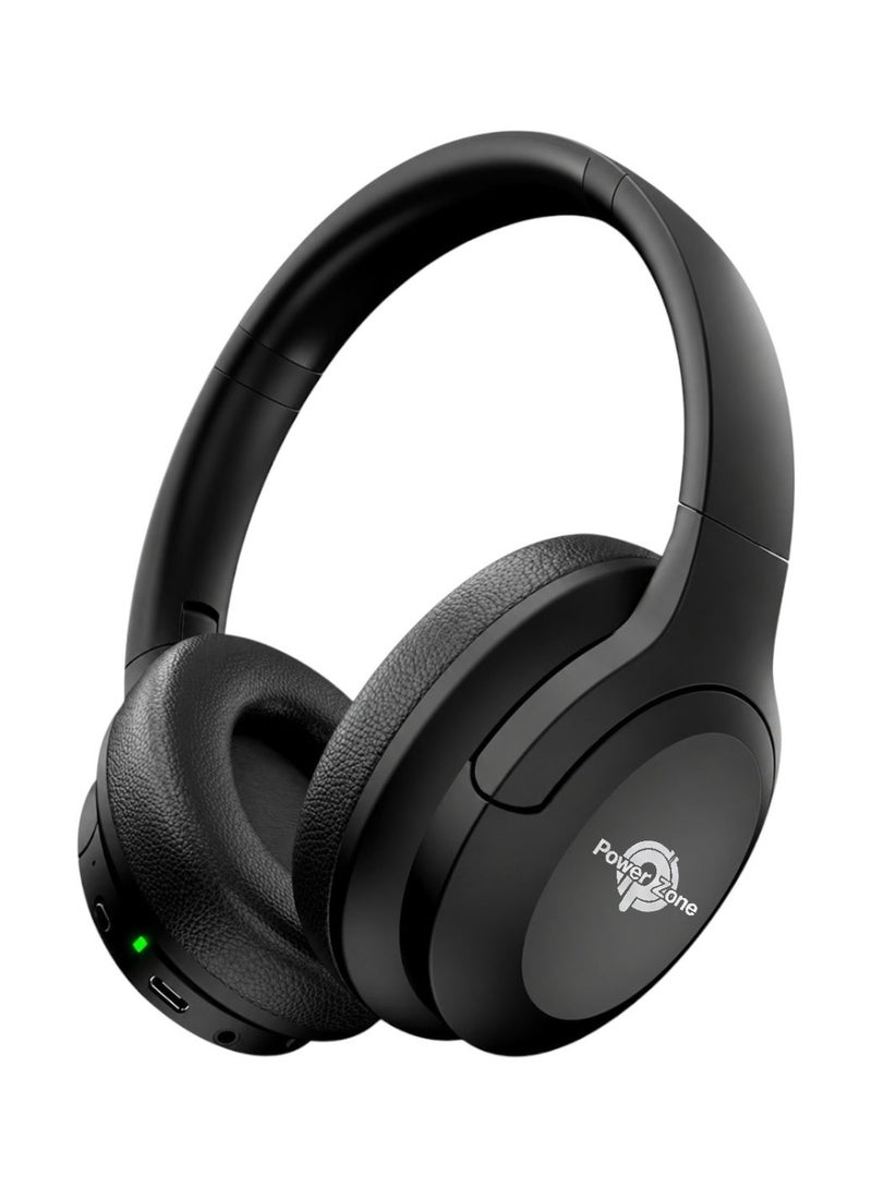 power zone PZ-110 Wireless Over-Ear Headphones with Bluetooth Connectivity, Hi-Fi Stereo Sound, Soft Memory Foam Ear Cushions, Built-in Microphone & Long Battery Life - Image 1