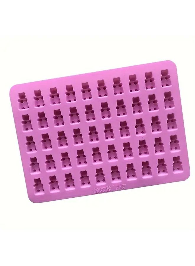 50 Cavity Silicone Gummy Bear Mold With Dropper Food Grade Chocolate Candy Bear Shaped Cake Decoration High Temperature 2 Pack - Image 3