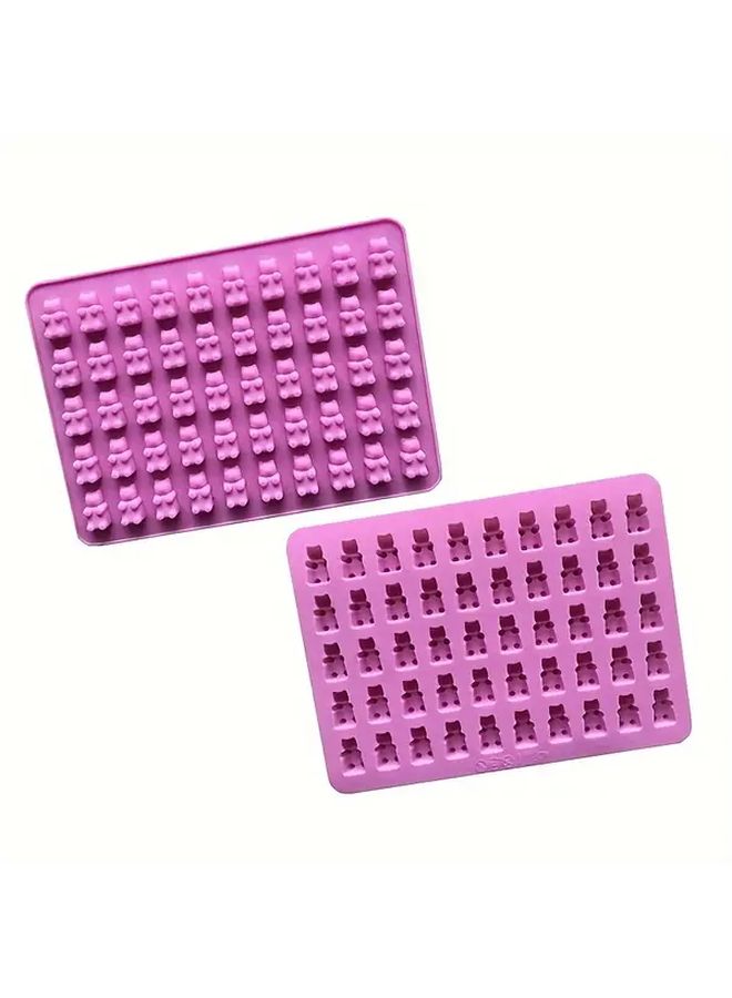 50 Cavity Silicone Gummy Bear Mold With Dropper Food Grade Chocolate Candy Bear Shaped Cake Decoration High Temperature 2 Pack - Image 5