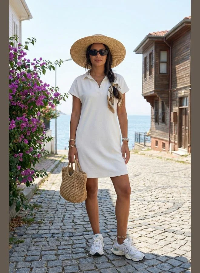 ليلا Lela Regular Fit Polo Collar Mini Dress Women's Dress 5866153