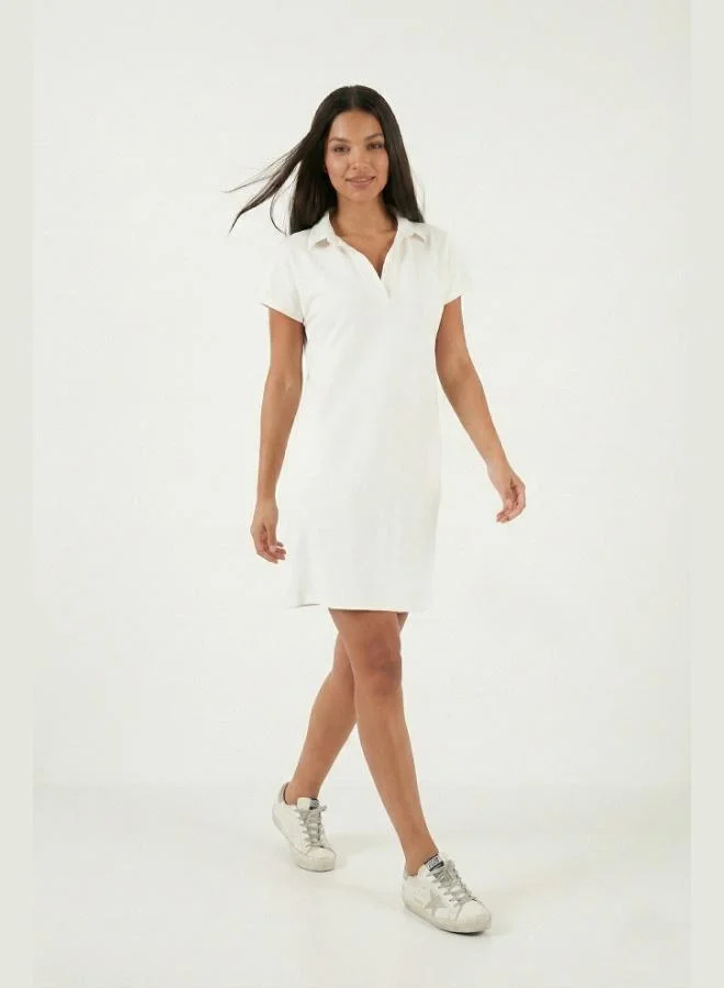 ليلا Lela Regular Fit Polo Collar Mini Dress Women's Dress 5866153
