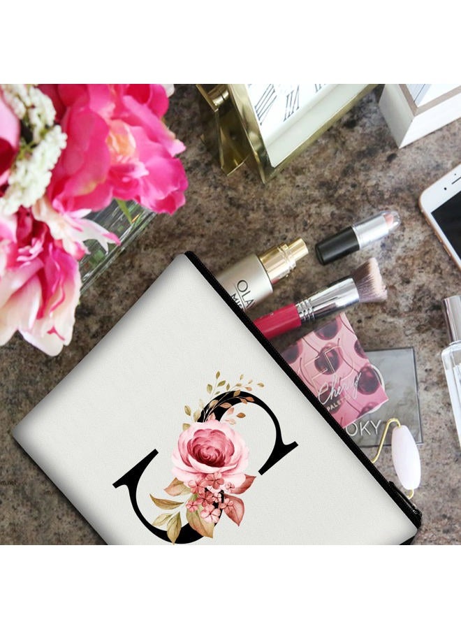Vavabox A-Z Personalized Makeup Bag, Birthday Gifts for Women Mom, Gifts for Best Friend, Bride Bridesmaid Cosmetic bag (S, White) - Image 4