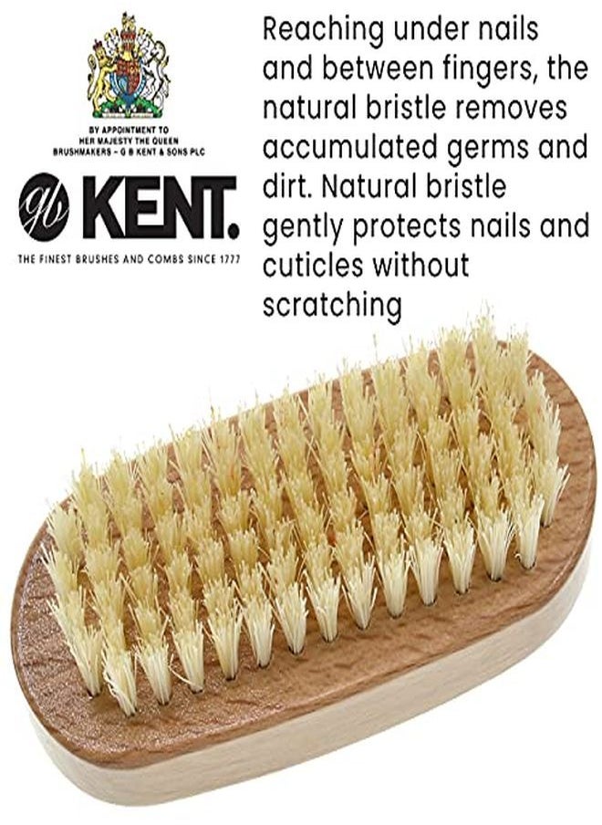 KENT - Nb3 Natural Bristle Fingernail Brush And Hand Scrub Brush For Nails. Beechwood Finger Nail Brush To Clean Nails And Nail Scrubber Brush For Hands Feet Fingernails And Toenails. Made In England - Image 1
