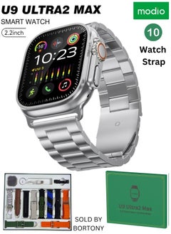 Smart Watch Modio U9 Ultra 2 Max 2.2" AMOLED Display, 49mm 10 Pairs Watch Band Bluetooth Smart Watch Calling Waterproof Smartwatch Multiple Sports Modes Business Watch Gift for Men