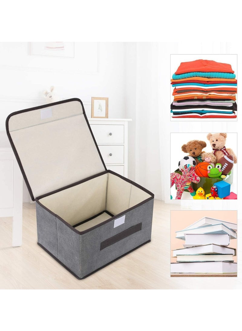 PRIMO PLUS Pack Of 4 Foldable Storage Box With Lid Grey  - Image 3