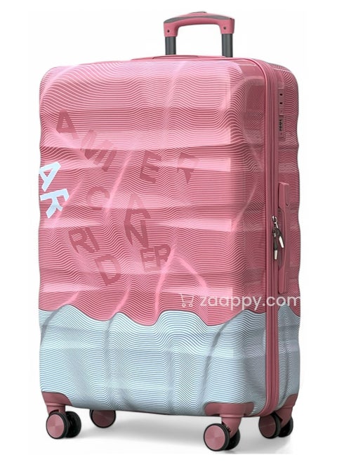Lightweight 28 Inch checked Luggage, Colorful Printed Polycarbonate (PC) Hard Shell Trolly with Smooth Spinner wheels, Combination Lock Best Suitcase for Travel