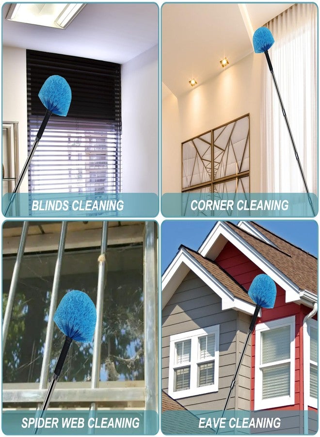 Tockrop 12 Ft Duster, Cobweb Duster with Extension Pole, Medium Stiff Bristles Cobweb Duster Head & 12-Feet Stainless Steel Pole Ceiling Fan Duster with Universal Joint for Outdoor Indoor Cleaning - Image 4