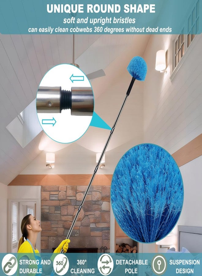 Tockrop 12 Ft Duster, Cobweb Duster with Extension Pole, Medium Stiff Bristles Cobweb Duster Head & 12-Feet Stainless Steel Pole Ceiling Fan Duster with Universal Joint for Outdoor Indoor Cleaning - Image 5