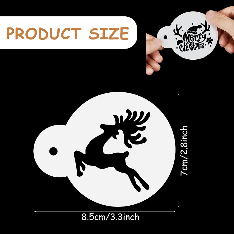 Marspark 30 Pieces Holiday Cookie Coffee Stencils Latte Art Halloween Thanksgiving Christmas Cookie Baking Stencils Templates Decoration for Cake Bread Decor, Reusable Sourdough Painting Mold Tools - Image 2