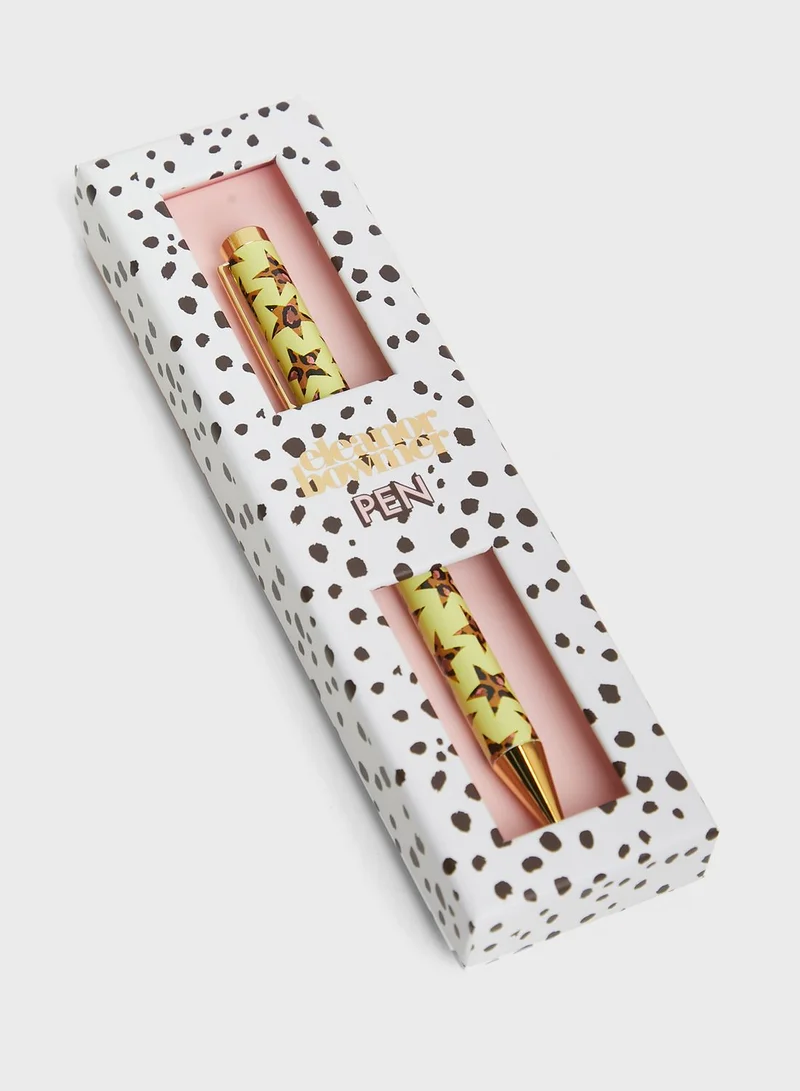 eleanor bowmer Leopard Star Boxed Pen