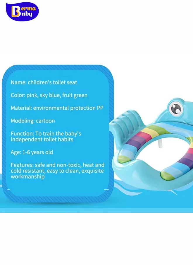 Berma Baby Baby Toilet Potty Seat Toddler Auxiliary Toilet Training Children Potty Safe Seat with Armrest for Girls Boy Toilet Training Outdoor Travel Infant Potty Cushion  - Image 3