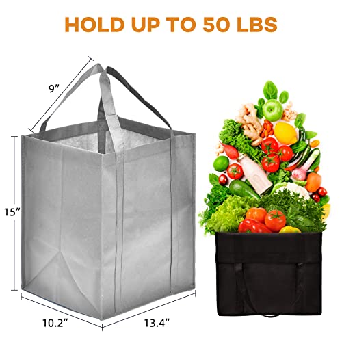 JERIA 24-Pack Reusable Grocery Bags，Large Washable Foldable Shopping Bags，Heavy Duty Tote Bags with Reinforced Handles - Image 2